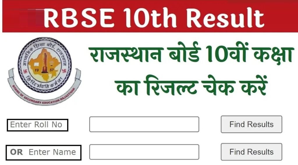 Rajasthan Board RBSE 10th Result 2024 | RBSE 10th Result 2024 Roll Number Wise